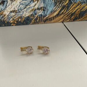 14K Elegant Gold Plated Crystal Earrings